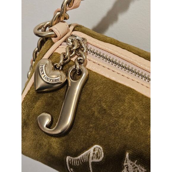 Rare Y2K Juicy Couture Green & Pink Velour Barrel Purse, Authentic - Picture 3 of 15